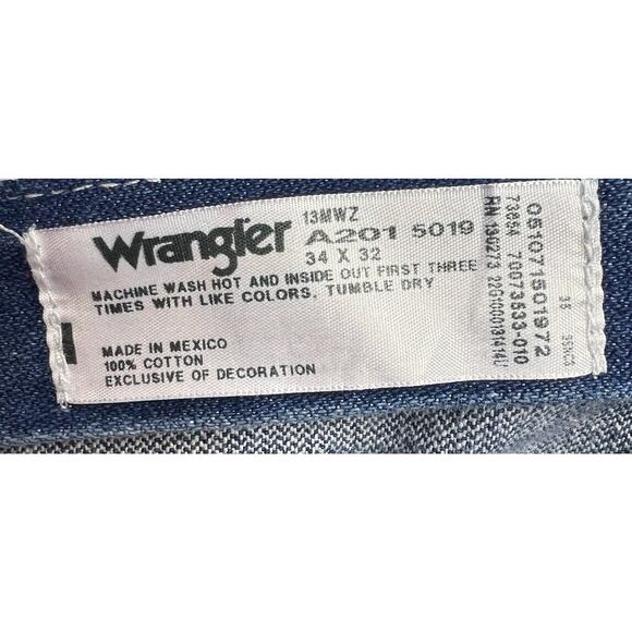 Wrangler 13MWZ Men's Regular Fit Straight Leg Western Blue Jeans - Size 34x30.5 - Picture 6 of 6
